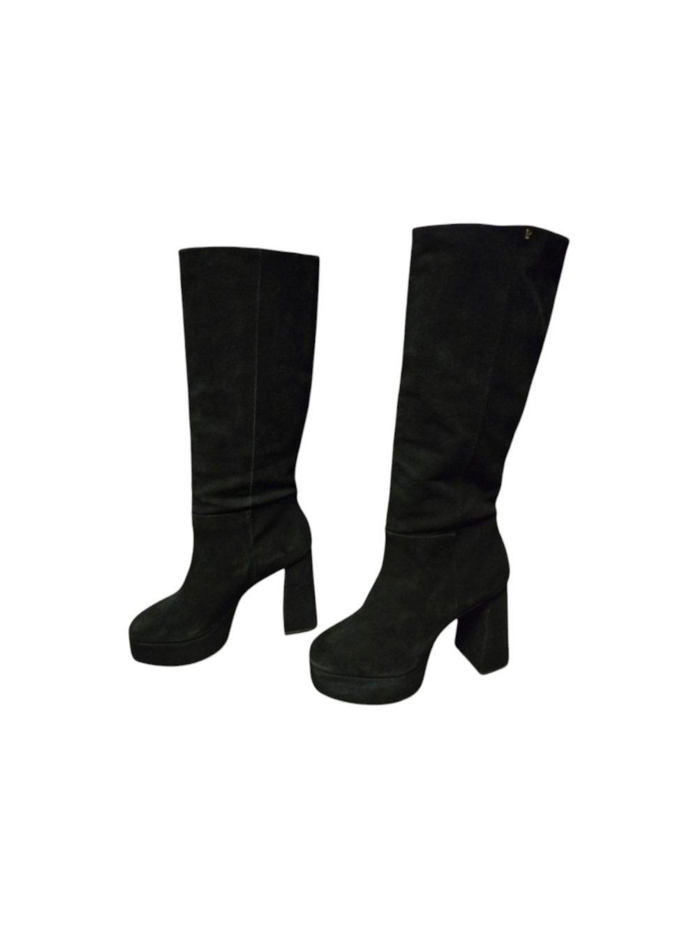 Larroude (Larroudé) Black Biba Platform Knee High Suede‎ Heel Boots Size 11